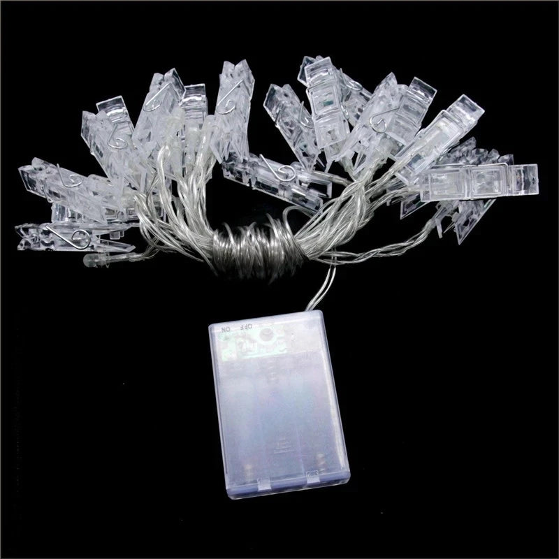 guirlande lumineuse led pinces photo 10 20 40 led multicolore noel decoration fenetre festif
