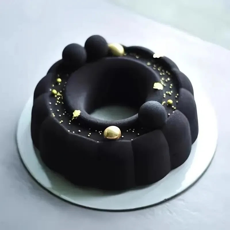 moule silicone gâteau fleur canelures moderne élégant pâtisserie décoration anniversaire desserts chocolat mousse pudding