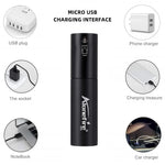 lampe torche rechargeable led zoom compact moderne noir éclairage intense stroboscopique camping randonnéeurgenceextérieur