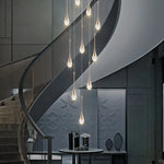 suspension lumineuse or contemporaine 15 lumières transparentes bulles 50cm 250cm
