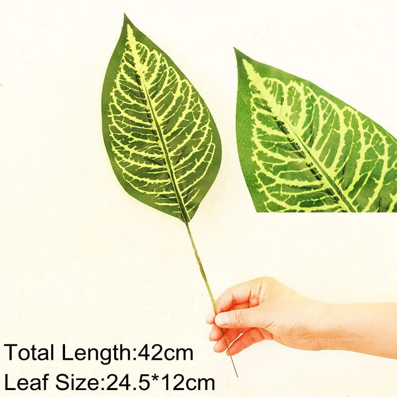 feuilles artificielles vertes tropicales moderne décoration extérieure anniversaire exposition photo fond faux plantes PVC
