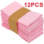 serviettes table rose unies 40x40cm polyester durables mariage banquet décoration maison festive