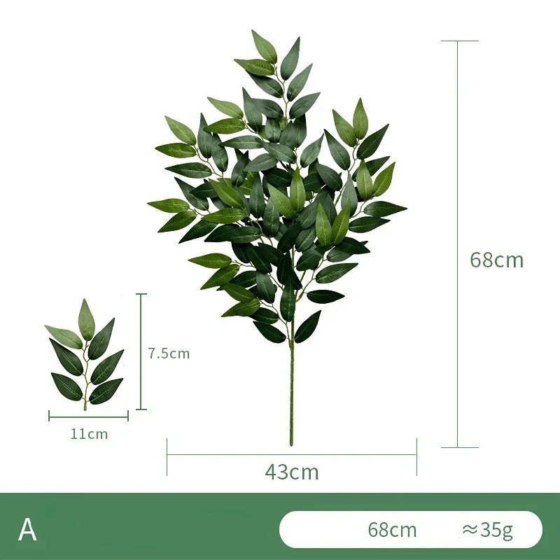 Branche d'eucalyptus artificiel blanc lait 68 cm
