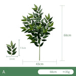 décoration intérieure branche artificielle feuilles eucalyptus vert naturel minimaliste soie 68cm festive maison