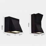 applique murale led moderne étanche ip65 noir mat extérieure 10w 220v