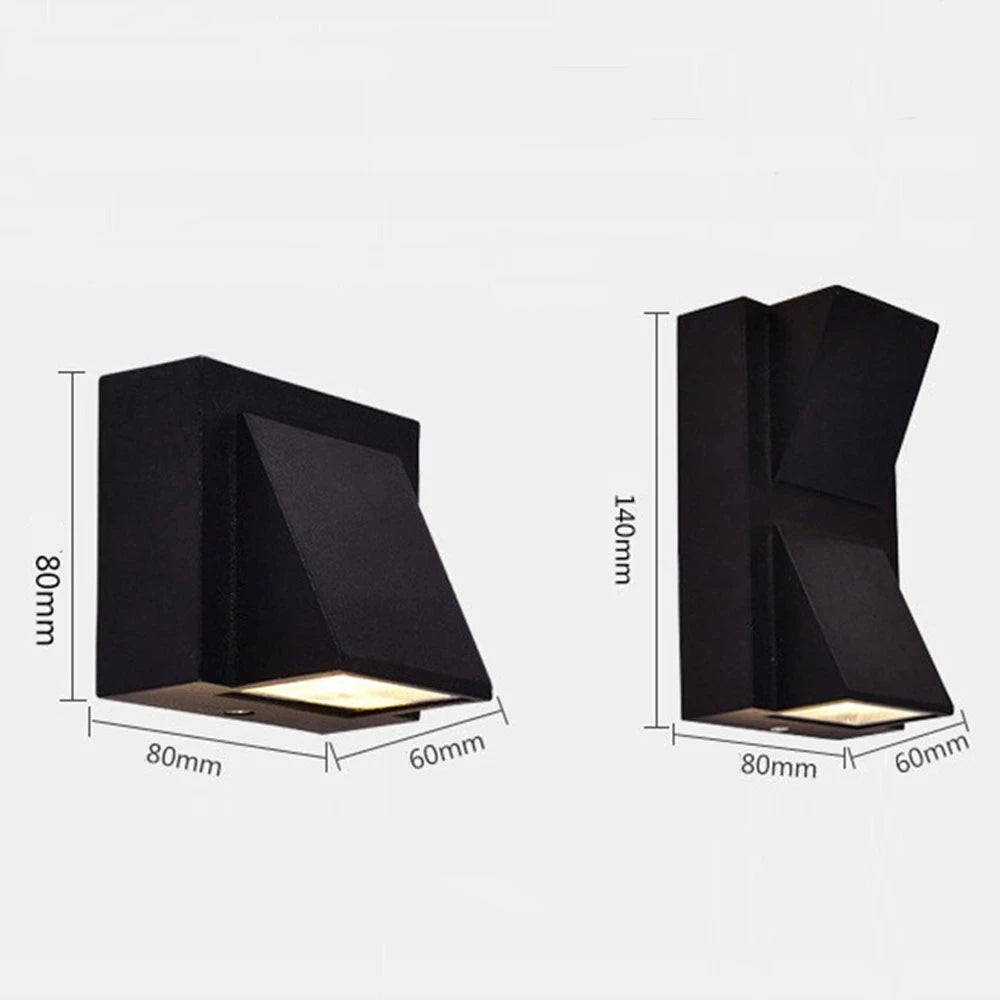 applique murale led moderne étanche ip65 noir mat extérieure 10w 220v
