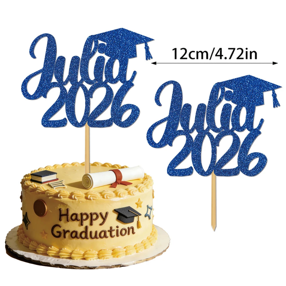 gâteau graduation personnalisable lettres motifs festifs diplômes livres étoiles blanc violet bleu doré rose