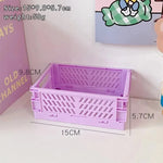 boîtes rangement pliables plastique vert clair rose pâle moderne perforations poignées rangement étudiant