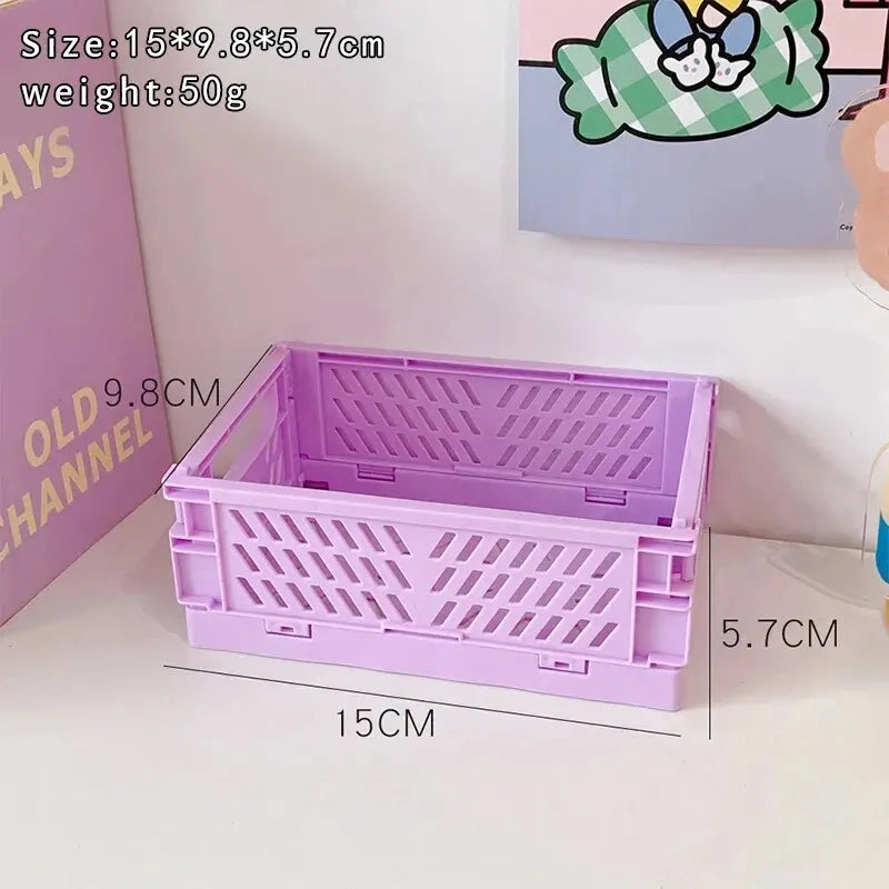 boîtes rangement pliables plastique vert clair rose pâle moderne perforations poignées rangement étudiant