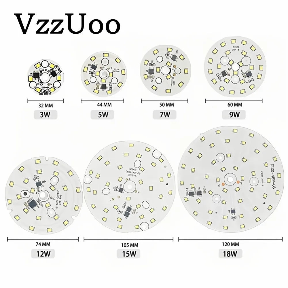 Plaque LED Downlight Chip 3W 5W 7W 9W 12W 15W 18W Blanc Diodes Modernes