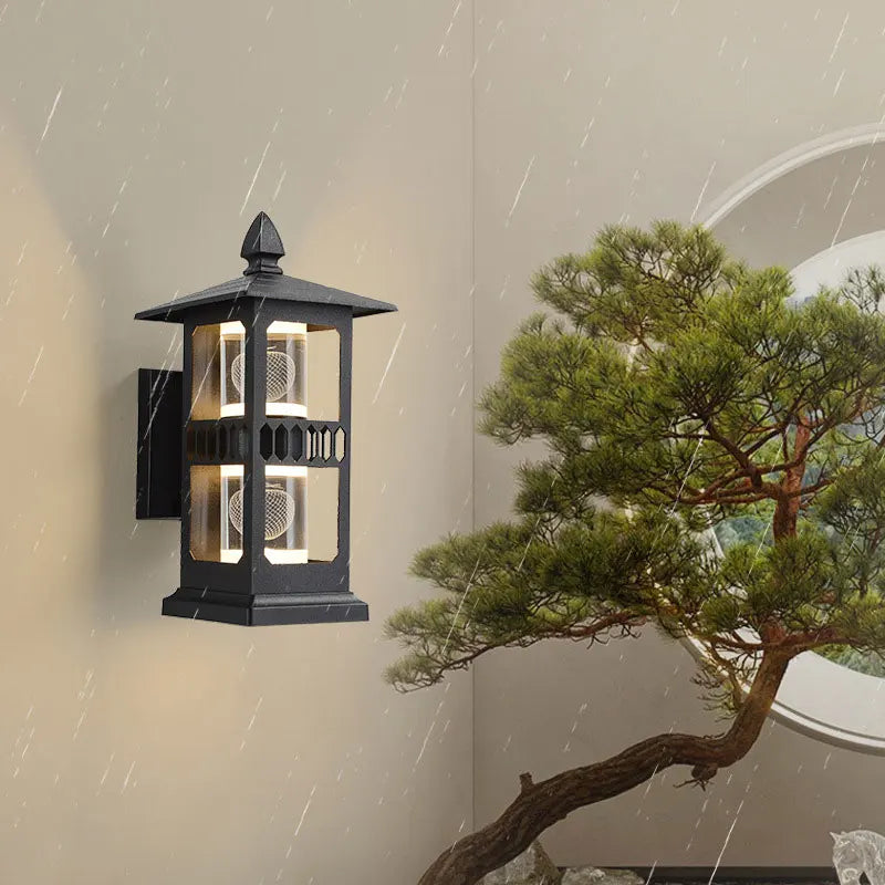 lampe murale classique transparente géométrique fixée mur noir éclairage d'entrée chambre salle bain