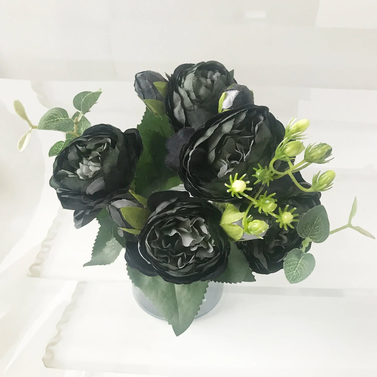 bouquet fleurs artificielles pivoine rose blanches decoration maison mariage anniversaireintérieur