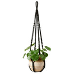 support plante suspendue macramé boho blanc beige noir artisanal anneaux métalliques pot plante