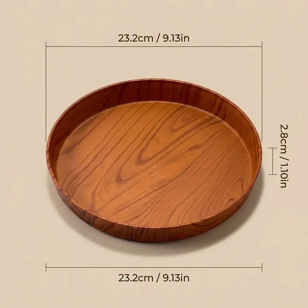 plateau rangement plastique moderne plateau circulaire naturel bol tasse céréales pain minimaliste