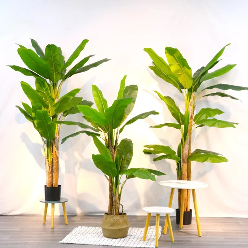 plante artificielle arbre bananier vert feuilles grandes moderne intérieur décoration maison shopping malls