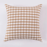 coussin plaid moderne beige blanc carreaux 30x50cm 45x45cm lit canapé décoration