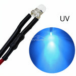 ampoules led pré câblées 5pcs ronde 3mm 20cm blanc rouge bleu vert jaune orange