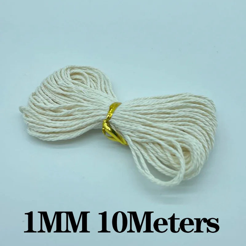 corde coton tressée beige haute qualité 10m 2m rustique artisanal bricolage decoration maison textiles