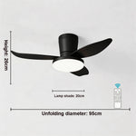 ventilateur moderne noir bois foncé simple silencieux led controle mural traditionnel garantie