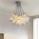 suspension lumineuse led verre dépoli moderne transparent reflets dorés 4500k 3000k 6000k