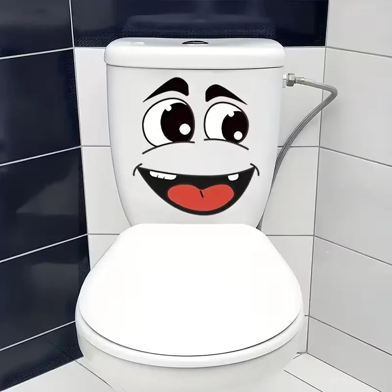 autocollants visages souriants conteneurs recyclage toilettes rouge vert jaune bleu cartoon amovible décoration mur