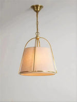 suspension lumineuse or tissu texturé classique chambre salon élégante opaque métal lisse