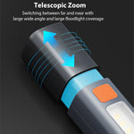 lampe torche gris rechargeable lumiere intense ip68 étanche réglable camping