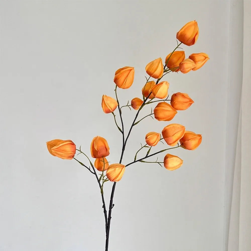 décoration intérieure branche artificielle rouge jaune feuilles coeurs moderne vert anniversaire mariage