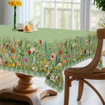 nappe fleur printemps imperméable lavable extérieur mariage fête verte multicolore bordure carreaux adhésifs