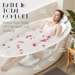 coussin bain blanc confortable ergonomique support tête cou dos hanches jambes texture boutons