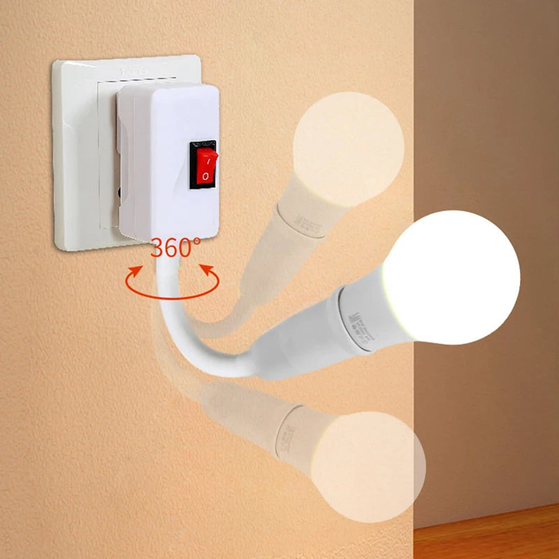 lampe mur flexible blanc moderne interrupteur rotatif prise murale inoxydable