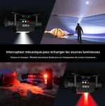 lampe frontale led rechargeable 3500lm 349m bleu noir blanc moderne