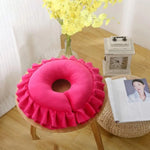 coussin voyage franges doux violet rose gris bleu rouge confortable opaque
