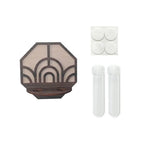 porte plantes moderne porte clés adhésifs hexagonnels motifs géométriques plantes artificielles marron foncé minimaliste