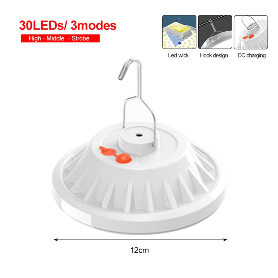 lampe solaire led rechargeable usb portable urgence camping randonnée blanc moderne