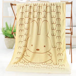 grande serviette bain microfibre enfant motif lapin doux absorbante séchage rapide coton