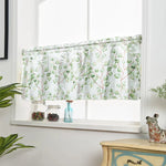 rideau moderne feuilles vertes fond blanc polyester translucide maison 80cm