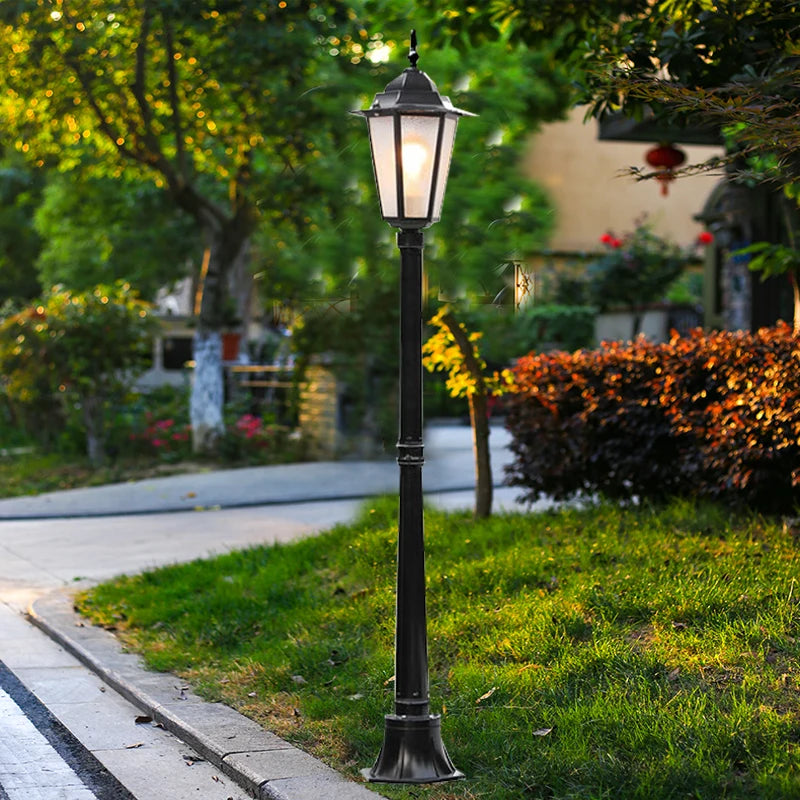 lampe rue or noir rétro classique extérieure ip65 e27 led industrielle vintage aluminium