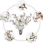 décoration extérieure branche artificielle soie fleurs blanc rose printemps nature minimaliste fête mariage