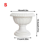 vases decoratifs fleurs artificielles classique blanc motifs sculptes différentes tailles