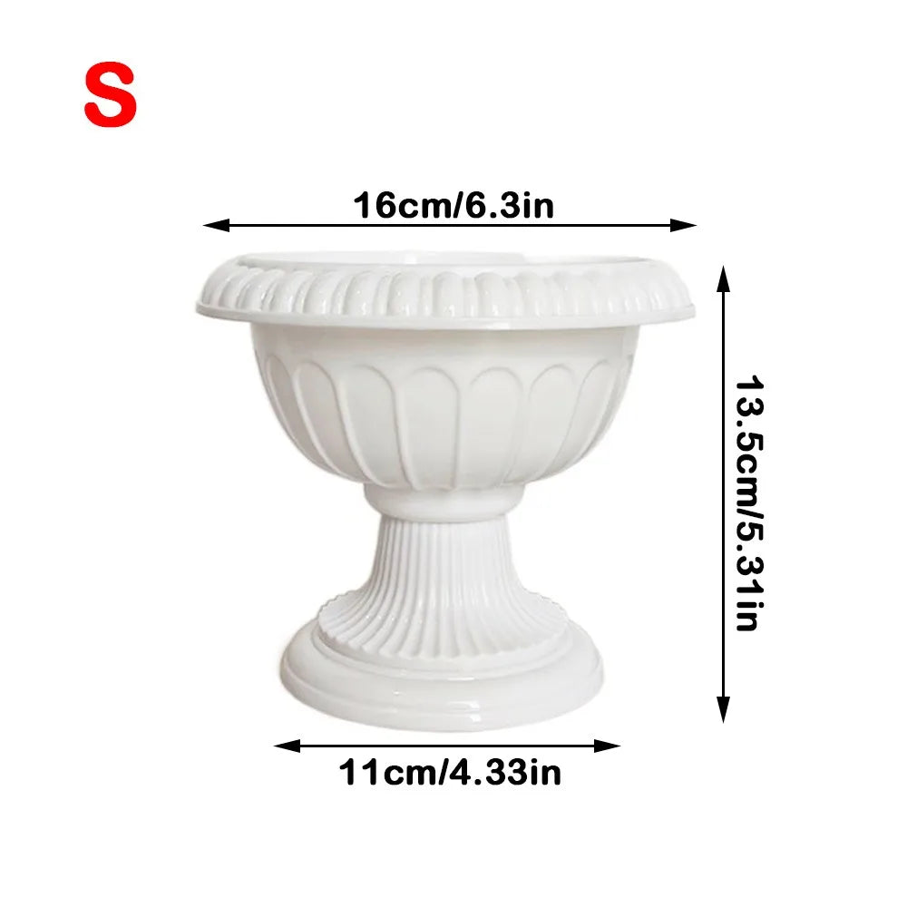 vases decoratifs fleurs artificielles classique blanc motifs sculptes différentes tailles