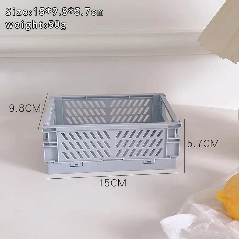 boîtes rangement pliables plastique vert clair rose pâle moderne perforations poignées rangement étudiant