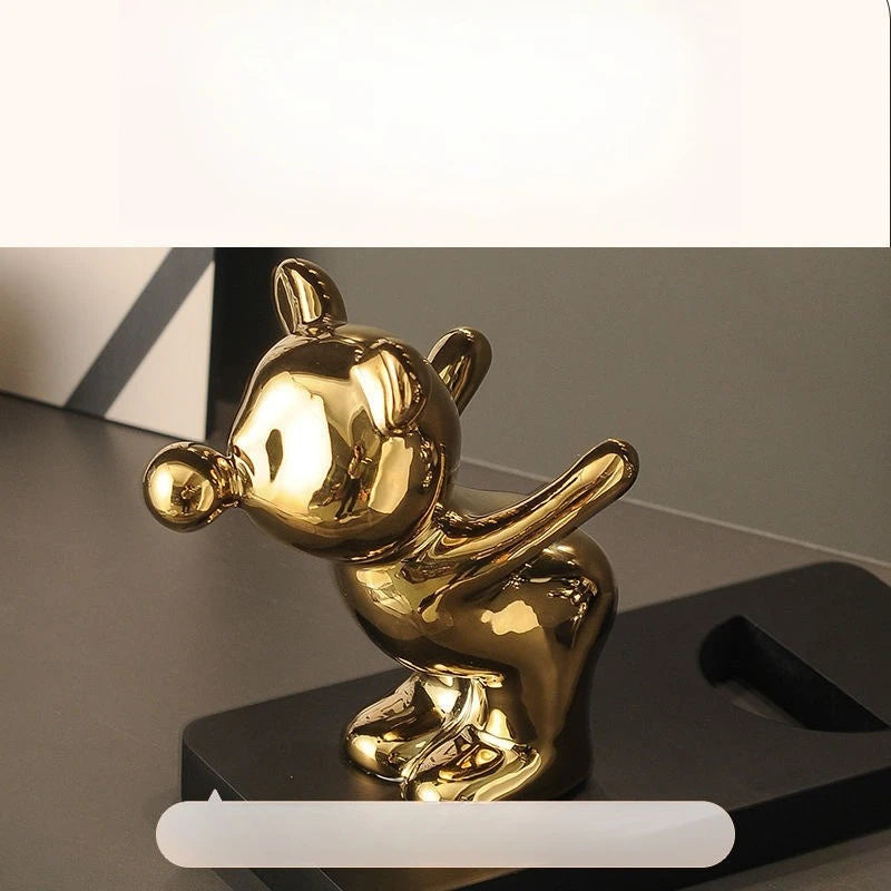 porte bouteille décoratif figurines animales moderne or argent noir vert semi transparent