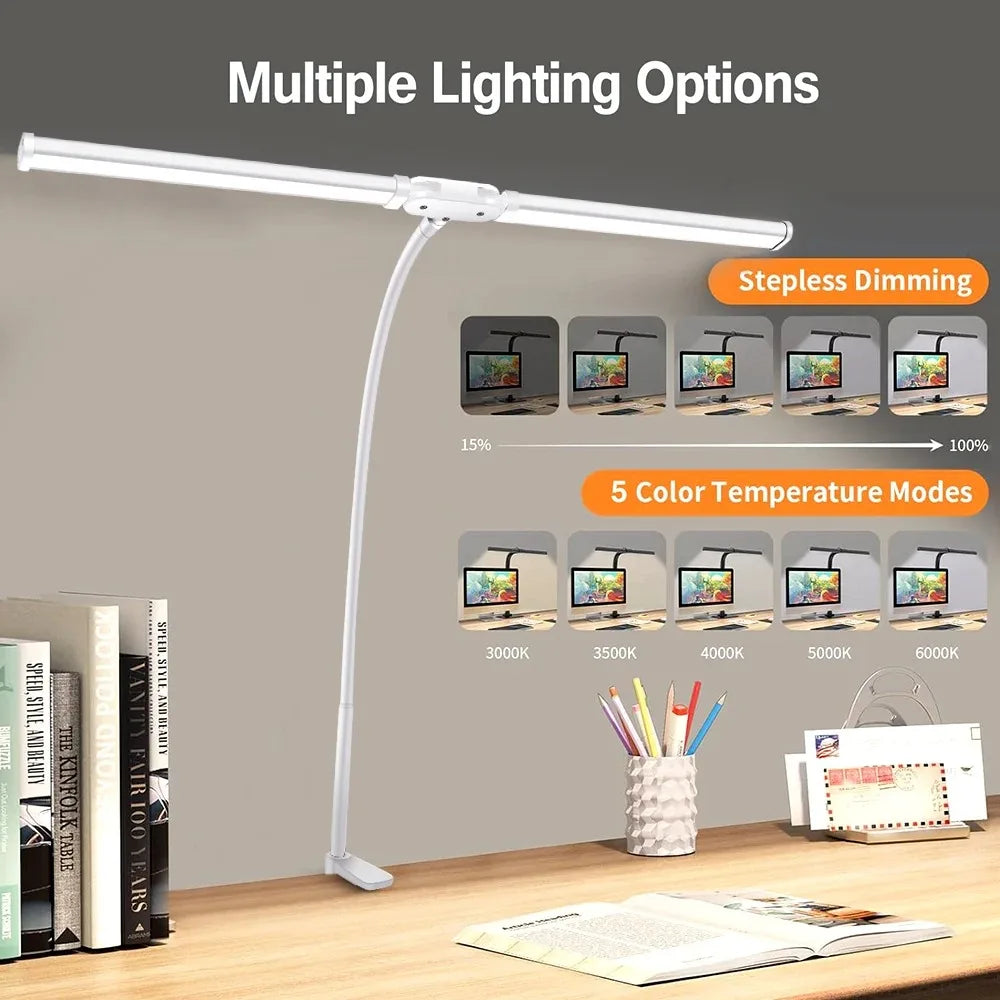 lampe led double tête réglable moderne serre tête flexible blanc noir minimaliste