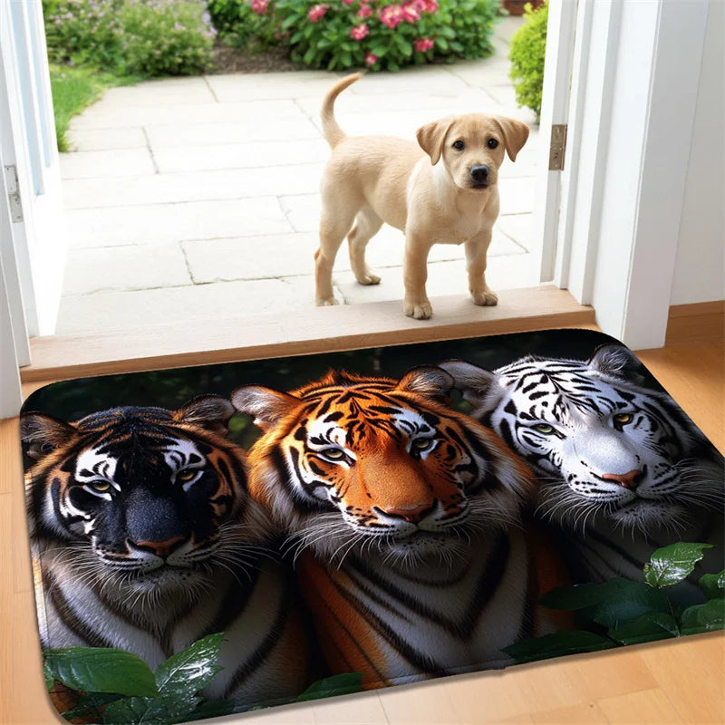 tapis moderne blanc imprimé animaux antidérapant salon chambre bain entrée 40x60cm 60x90cm 80x120cm