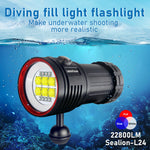 lampe torche sous marine noire led rechargeable étanche ball mount modernisée pointeur laser UV