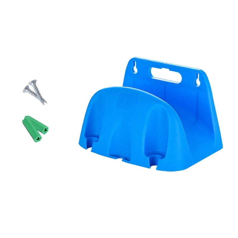 support mural tuyau d'arrosage orange noir bleu robuste anti corrosion fixations