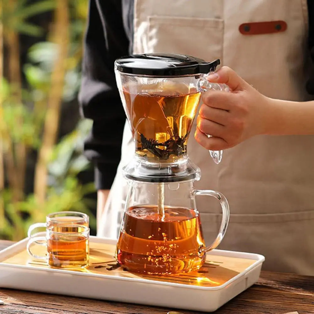 filtre transparent moderne tasse couvercle métal carafe verre haute qualité préparation thé