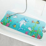 tapis bain anti dérapant thème marin poissons coraux dimensions 100cm 40cm moderne enfantin