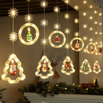 guirlande lumineuse noël multicolore flocons sapins père noël moderne télécommande led 100 ampoules 3m